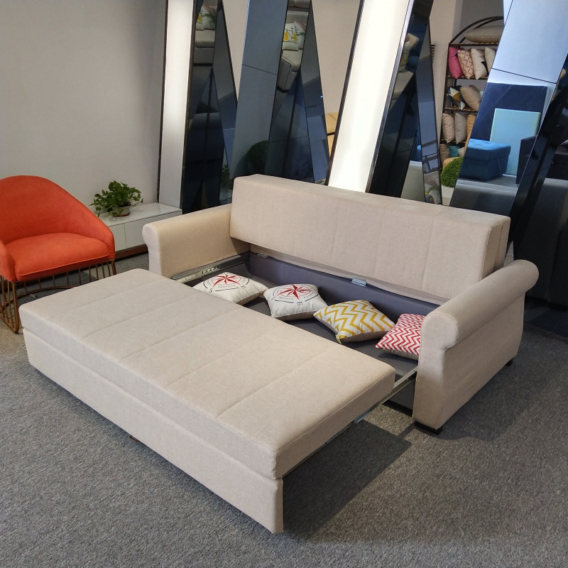 Sofá cama multifuncional plegable sala de estar pequeña casa sentarse y acostarse tela de doble propósito desmontable y lavable almacenamiento sofá cama