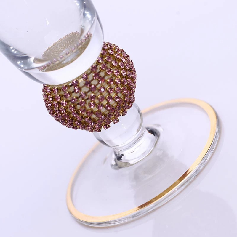Creativo lujoso retro cristal diamantes tazas de vino vino tazas de cóctel tazas de pie alto set de vasos de vino sensación alta