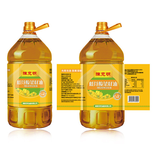 Chen Keming Non-GMO Rapeseed Oil Home Use Physical Pressed Grade 1 Low Erucic Acid Rapeseed Oil Wholesale