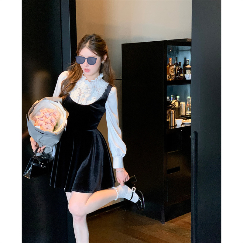 杨小卷 法式高级感蕾丝花边立领衬衫女长袖白色气质上衣秋季叠穿|undefined