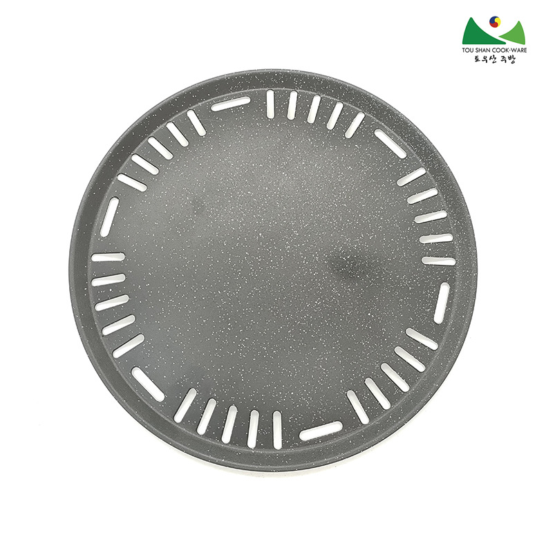 韩式烤肉篦子炭火烤盘400克 商用麦饭石不粘圆形盘295煎盘烤肉盘