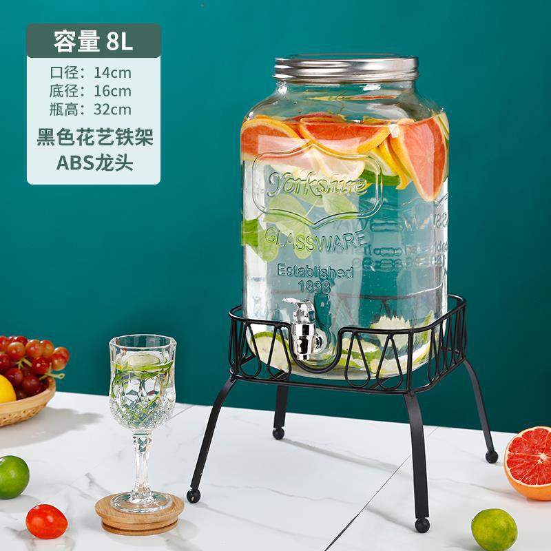 Barril de cola con grifo de vidrio barril de jugo de limón barril de bebida barril de frutas barril de té barril de mezcla barril de agua fría