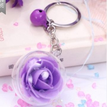 Foreign Trade Original Dream Flower Ball Bell Keychain Creative Couple Girlfriend Pendant Bag Accessories Niche Pendant