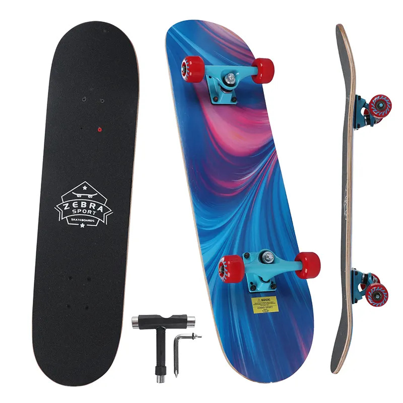 New Youth Professional Scooter with Cool Patterns for Boys and Girls, Beginners, Double-Warp Four-Wheel Skateboard