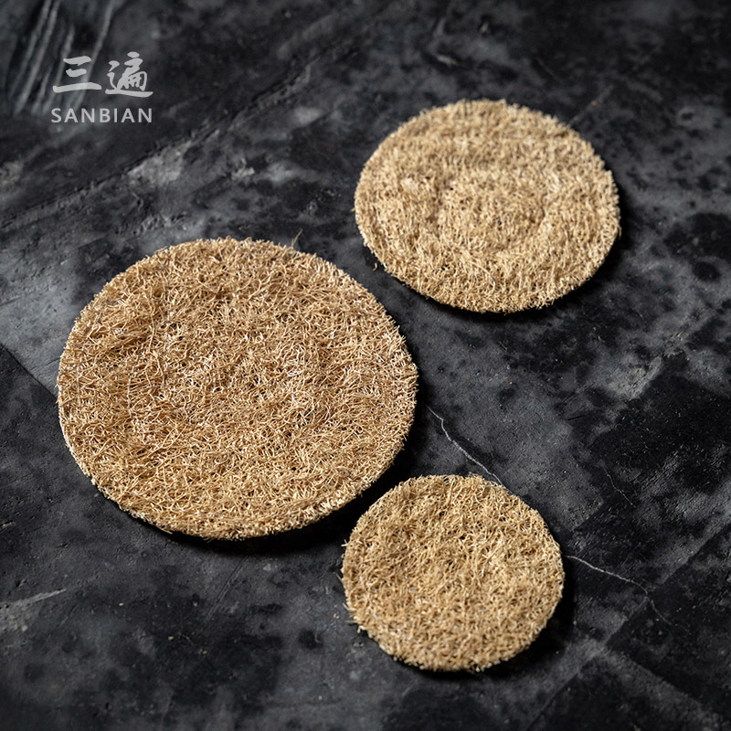 Estilo japonés de absorción de agua Loofah olla estera montaña de arcilla púrpura olla de Kung Fu ceremonia del té juego de té accesorios de ratán olla estera de Té