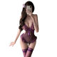 Seductive Lingerie Women's Pure Desire to Uniform Lace Strap Mesh Nightgown Open File Temptation Purple Sex suit 1128