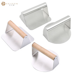 304 Stainless Steel Square Meat Press Handheld Meat Patty Maker Round Burger Press Kitchen Tool Meat Patter