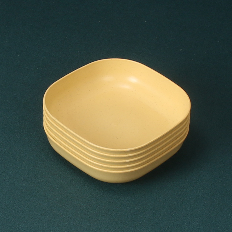 15cm cuadrado plato de hueso profundo 6 piezas paja de trigo resistente a la gota plato de pastel restaurante mayor plato de dumpling