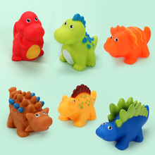 厂家直销恐龙玩具儿童仿真小动物宝宝洗澡戏水捏捏叫软胶益智跨境