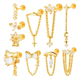 其他穿刺饰品;耳钉;鼻饰