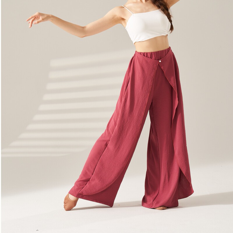 【Sold Out, No Restock】Women's Dance Pants Adult Style Chinese Dance Modern Dance Pants Practice Wear Straight-Leg Flowing Wide-Leg Pants