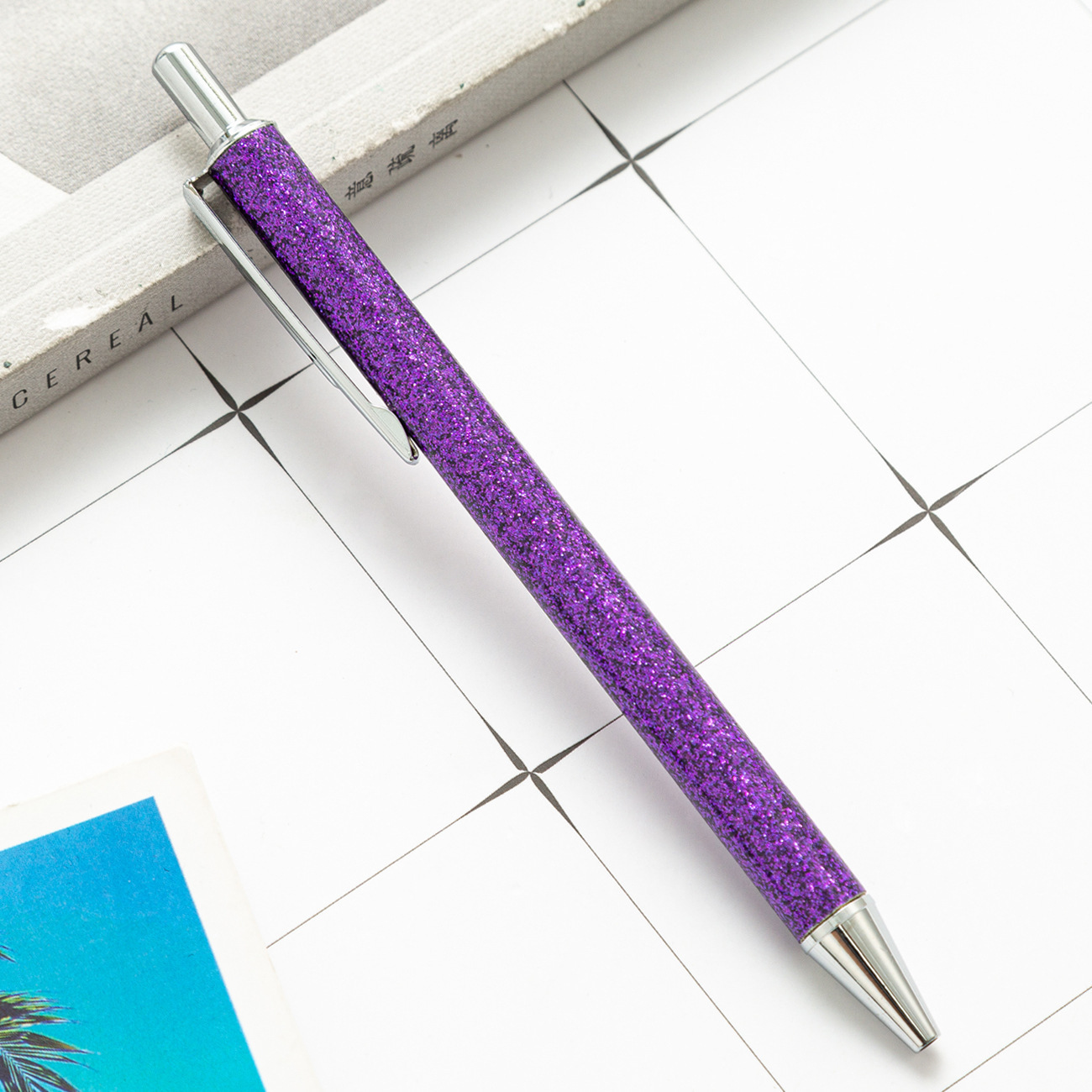 Yiwu fábrica directa polvo de oro prensa bolígrafo publicidad logotipo láser regalos bolígrafo de metal bolígrafo