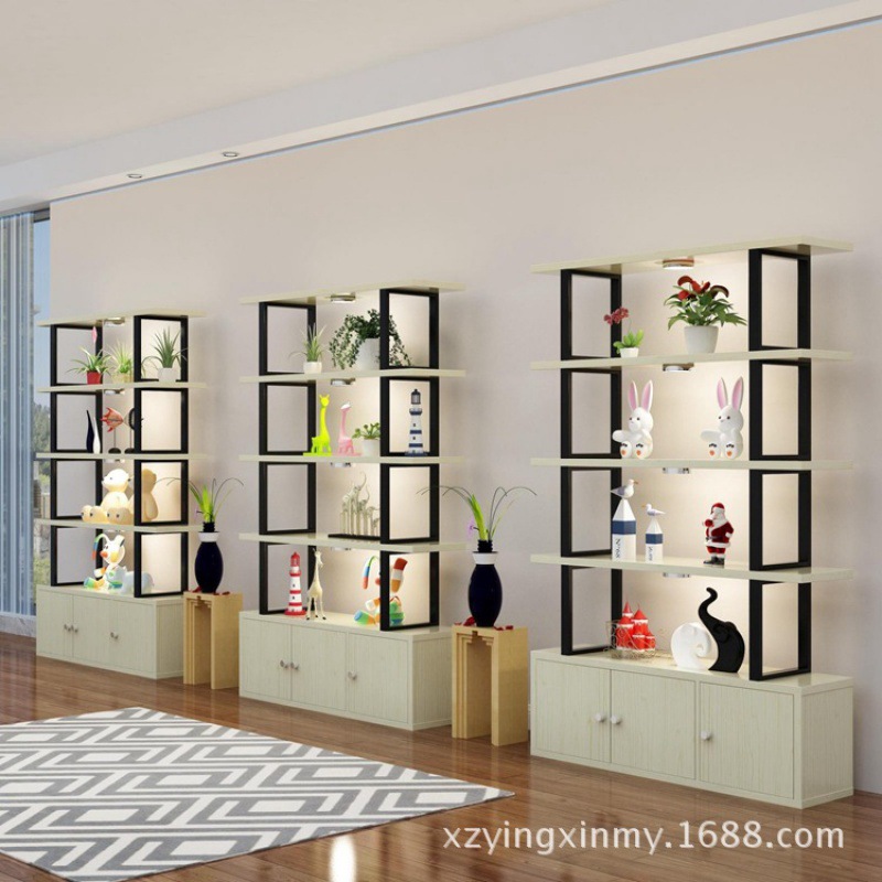 化妆品展示柜美容美甲理发店产品陈列柜母婴货柜直播间样品置物架