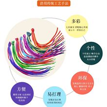 厂家直供渐变色纯羊毛彩色脏辫 1根双色彩辫头绳头饰尼泊尔羊毛毡