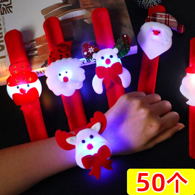 Regalos de Navidad brillante collar Santa Claus pulsera juguetes para niños regalos de vacaciones para estudiantes niños