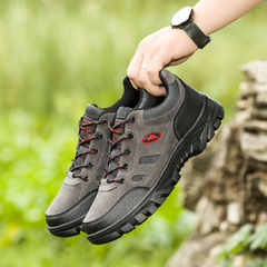 Mens Large Size Leather Work Boots 2023 Spring and Autumn Model Men's Laced Outdoor Hiking Shoes Low Profile Safety Shoes for Men