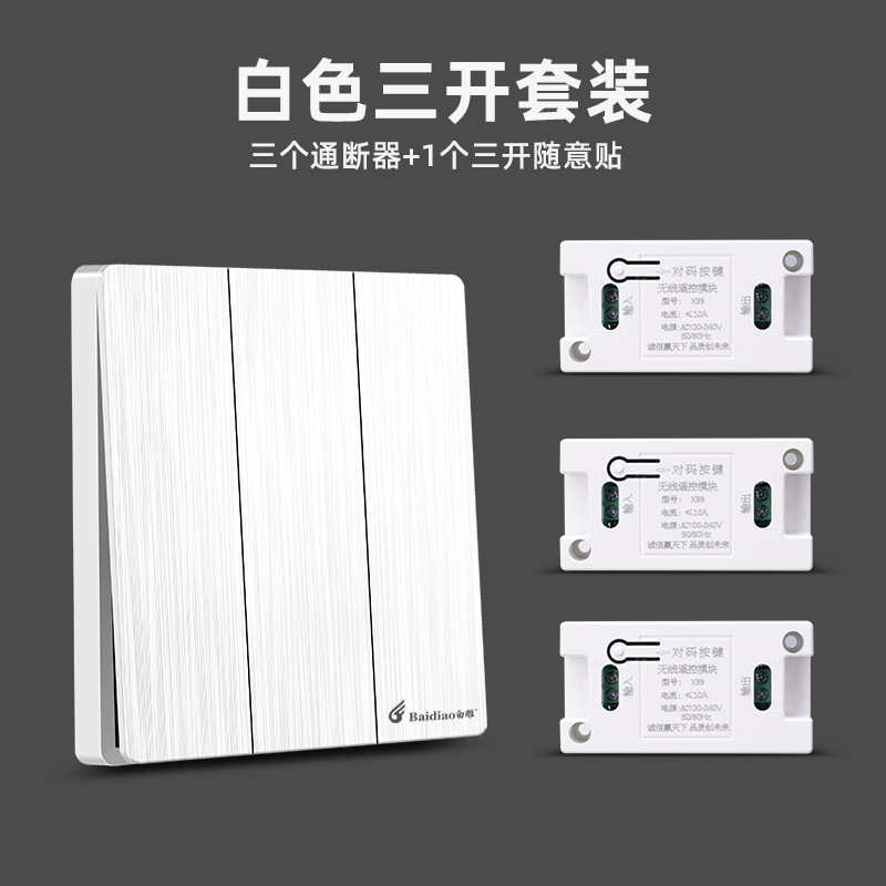 3 module receivers + three openings for free stickers (white set)