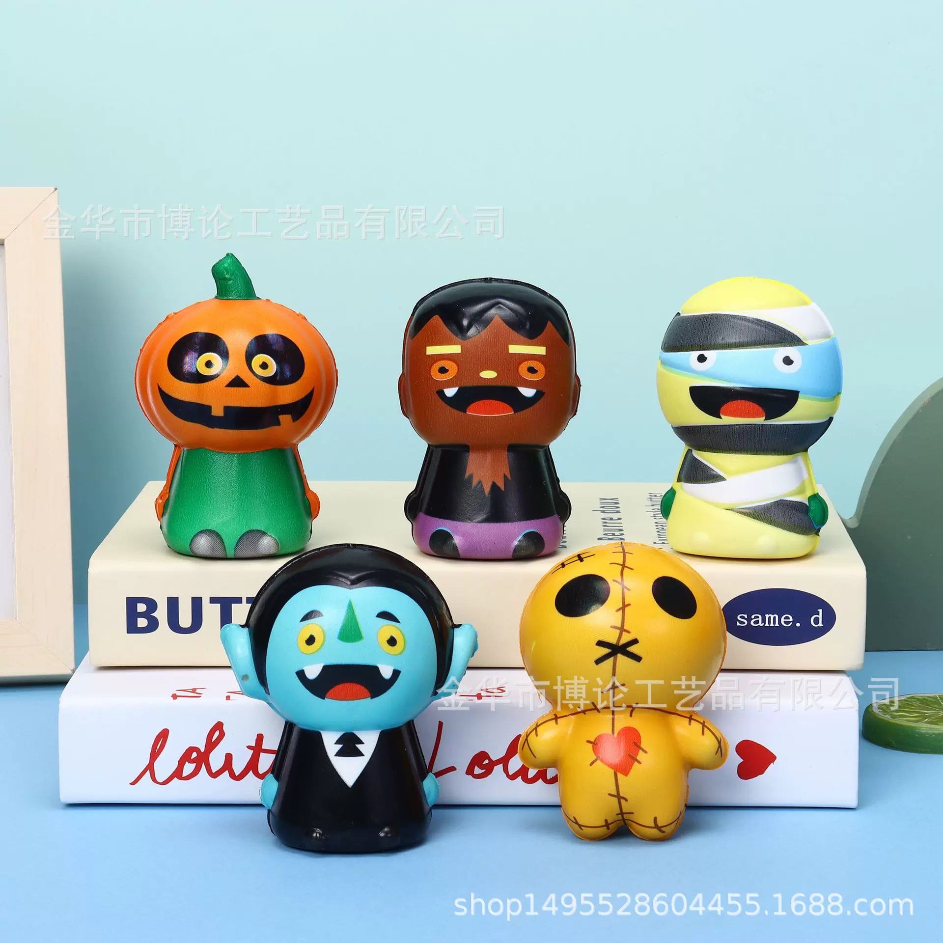 儿童万圣节捏捏乐木乃伊南瓜怪卡通公仔解压PU慢回弹玩具厂家批发