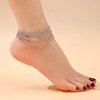 Fashionable ankle bracelet, beach shiny trend accessory, suitable for import, city style, European style