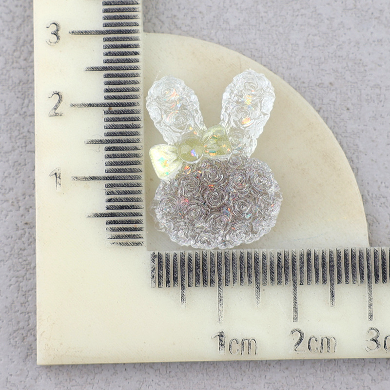 発光グラデーションウサギの蝶ネクタイ樹脂アクセサリークリーム接着剤手作り材料パッケージ DIY 子供の帽子ヘアアクセサリー