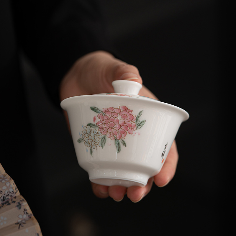 Небольшой набор чайного сервиза Dihua White Porcelain Kung Fu Tea Cup Чашка чашка чая Простой легкий и экстравагантный чай Обучение и обучение