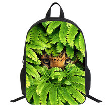 丛林动物印花轻便双肩包大容量耐磨学生书包跨境热销backpack