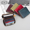 Card holder, capacious shoulder bag, cards for driver's license with zipper, wallet, genuine leather, anti-theft