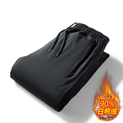 羽绒裤男士外穿冬季东北户外加厚白鸭绒保暖青年工装裤加绒棉裤潮