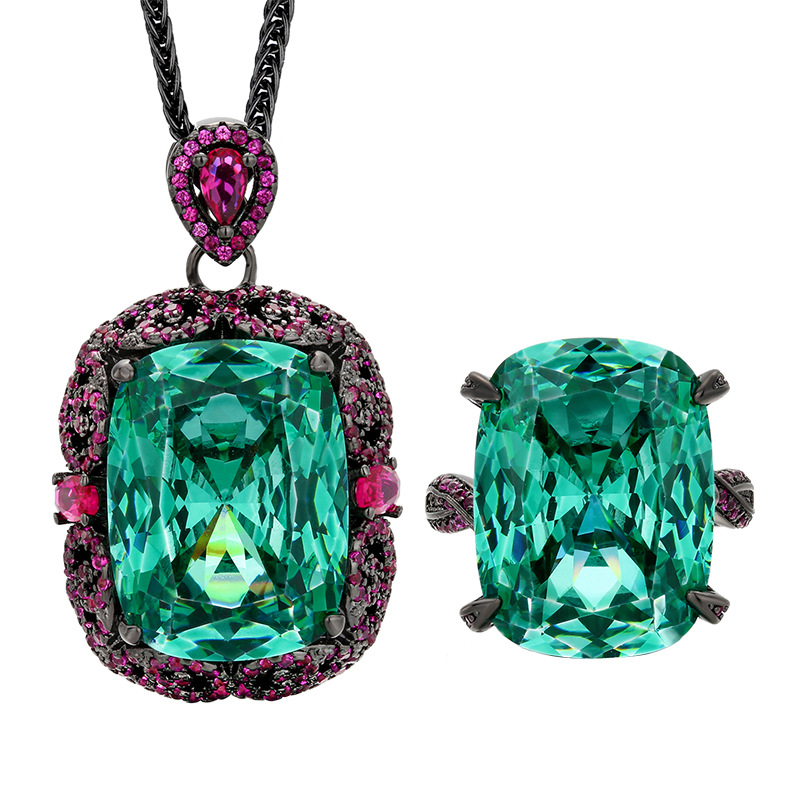 2025 nuevo estilo Zhuang Shengsheng joyería fondo de cobre chapado en oro simulación nido de pájaro Che Pala verde traje retro piedra femenina 15*20