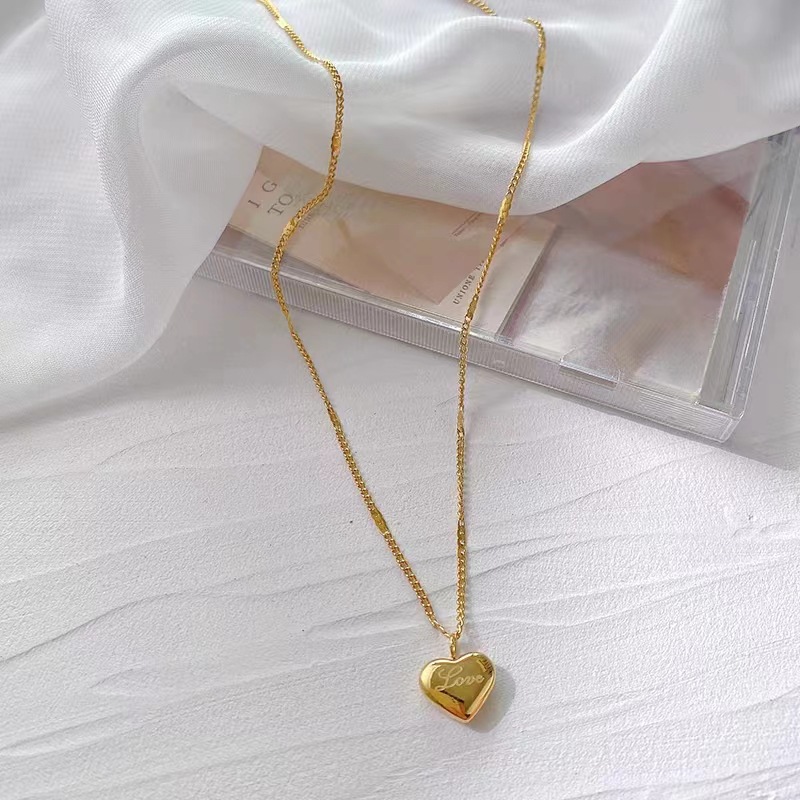 6g Weight Pendant Necklace Classification cable chain Chain Type 1 Piece Quantity Modern Style Heart Shape Alloy Plating Women's Pendant Necklace
