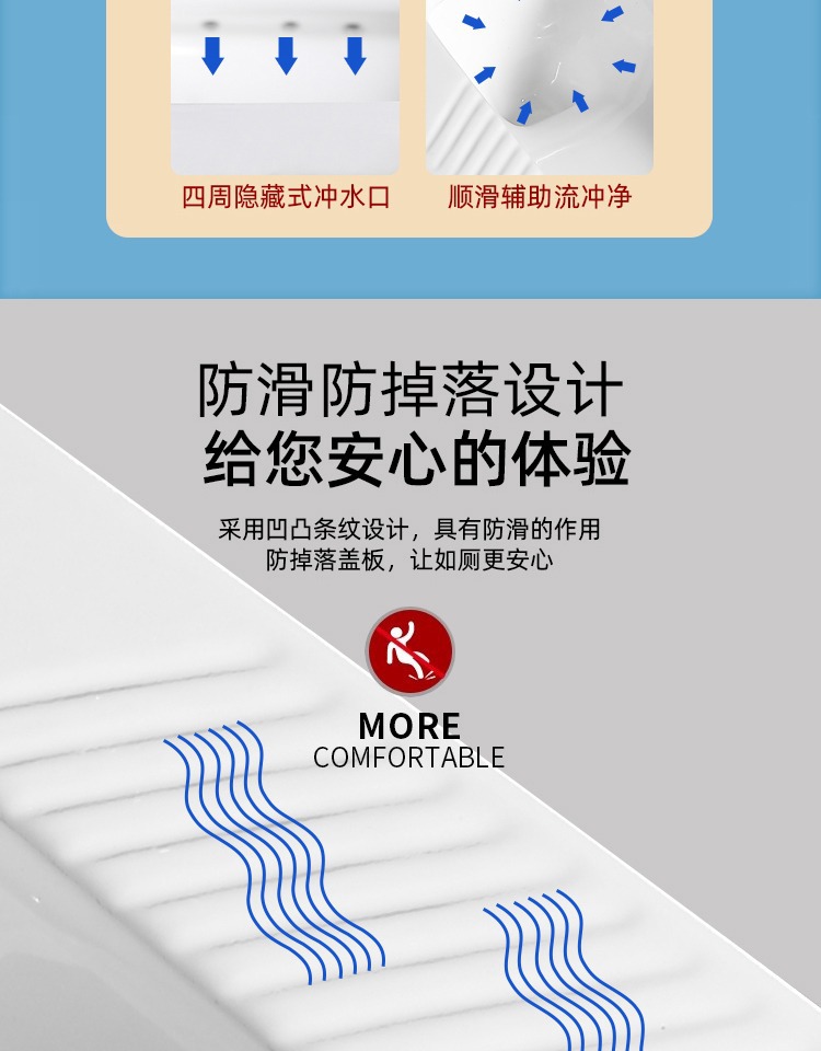 Household hotel public restroom squat toilet with water tank, powerful water-saving, anti-slip and anti-odor toilet ceramic squat toilet bowl undefined