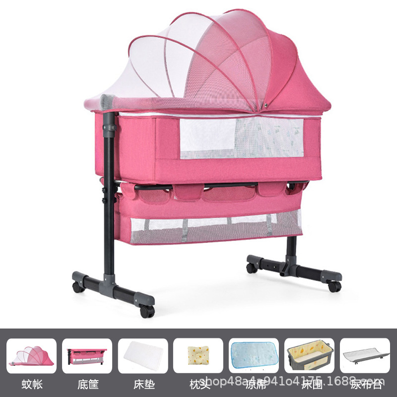 Cama multifuncional para recién nacidos, cama grande, cama para bebés, cuna plegable, elevación móvil y portátil image 25