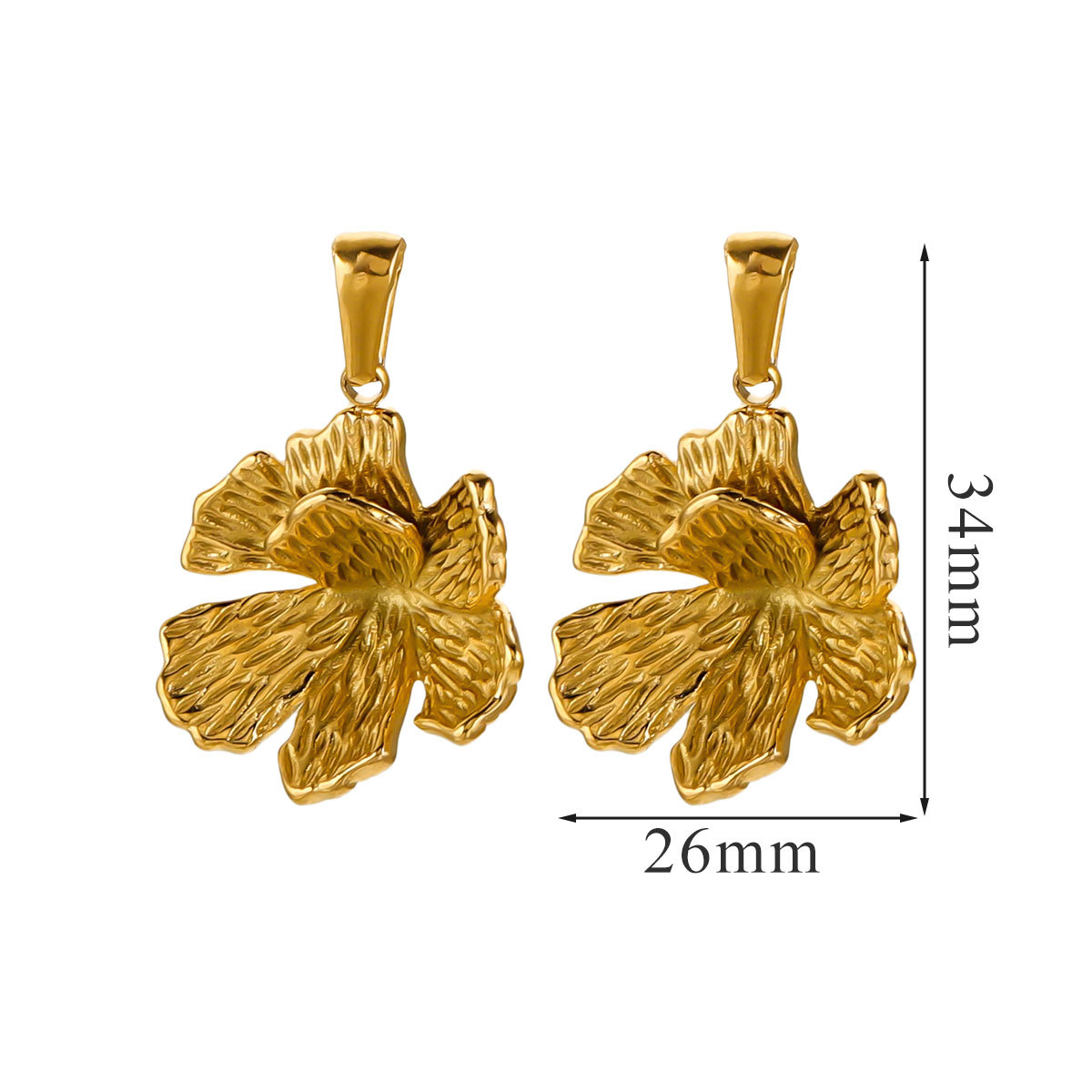 Acero inoxidable 18K dorado flores creativas en el viento nicho collar DIY de verano alta sensación accesorios