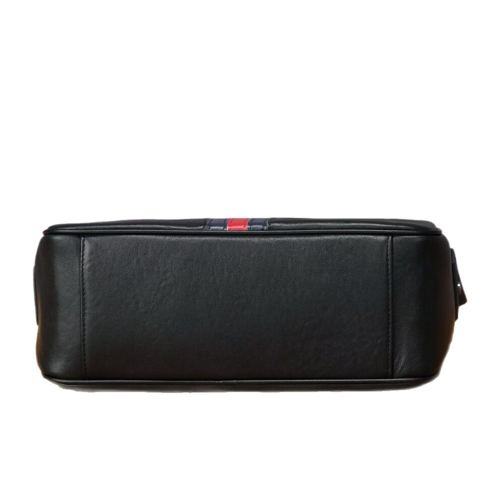 Túi đeo chéo nam da bò lớp đầu tiên, túi đeo vai thời trang casual, đựng được máy tính bảng 8 inch — màu đen