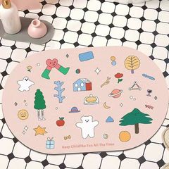 Bathroom toilet bathroom diatomaceous earth water-absorbent mat bathroom door mat entrance doormat anti-slip quick-dry foot mat