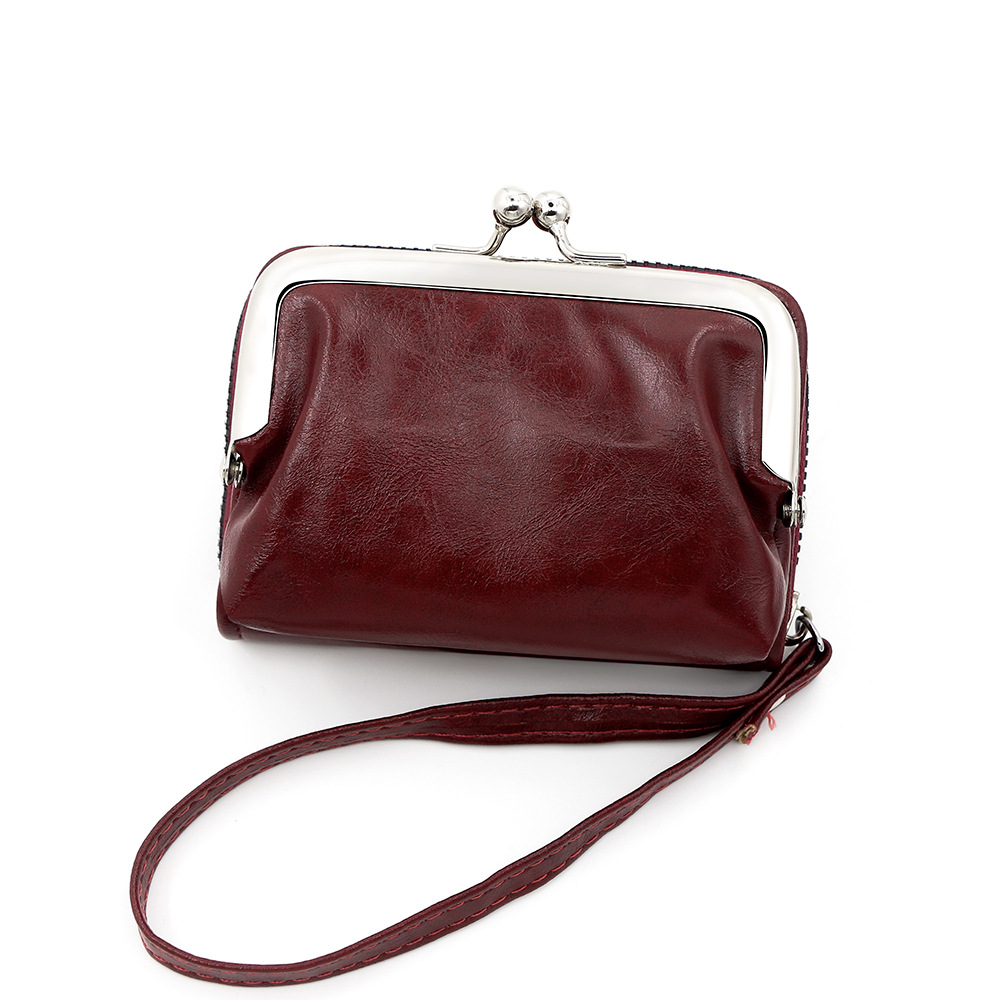 Kingdushi nueva moda bolso de tarjeta de cambio bolso de mujer transfronterizo con hebilla monedero con cremallera de 4 pulgadas bolso de mano