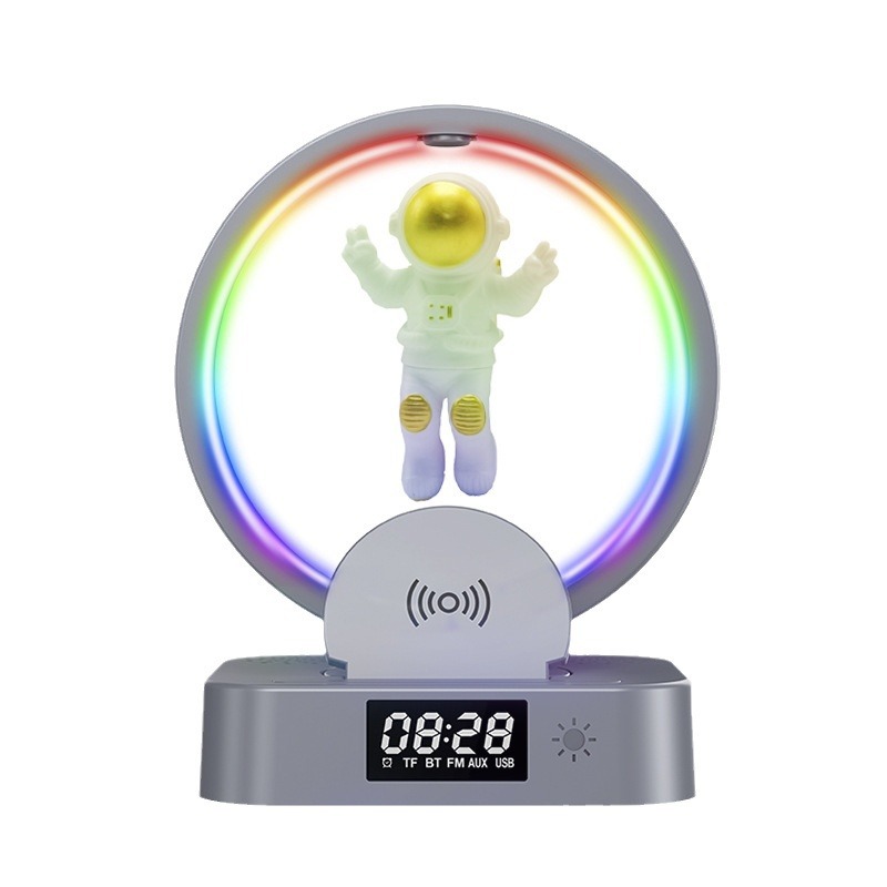 Y-558 Magnetic Levitation Astronaut Bluetooth Speaker Clock Space Man Sound RGB Light Computer Subwoofer Gift_voghion.com