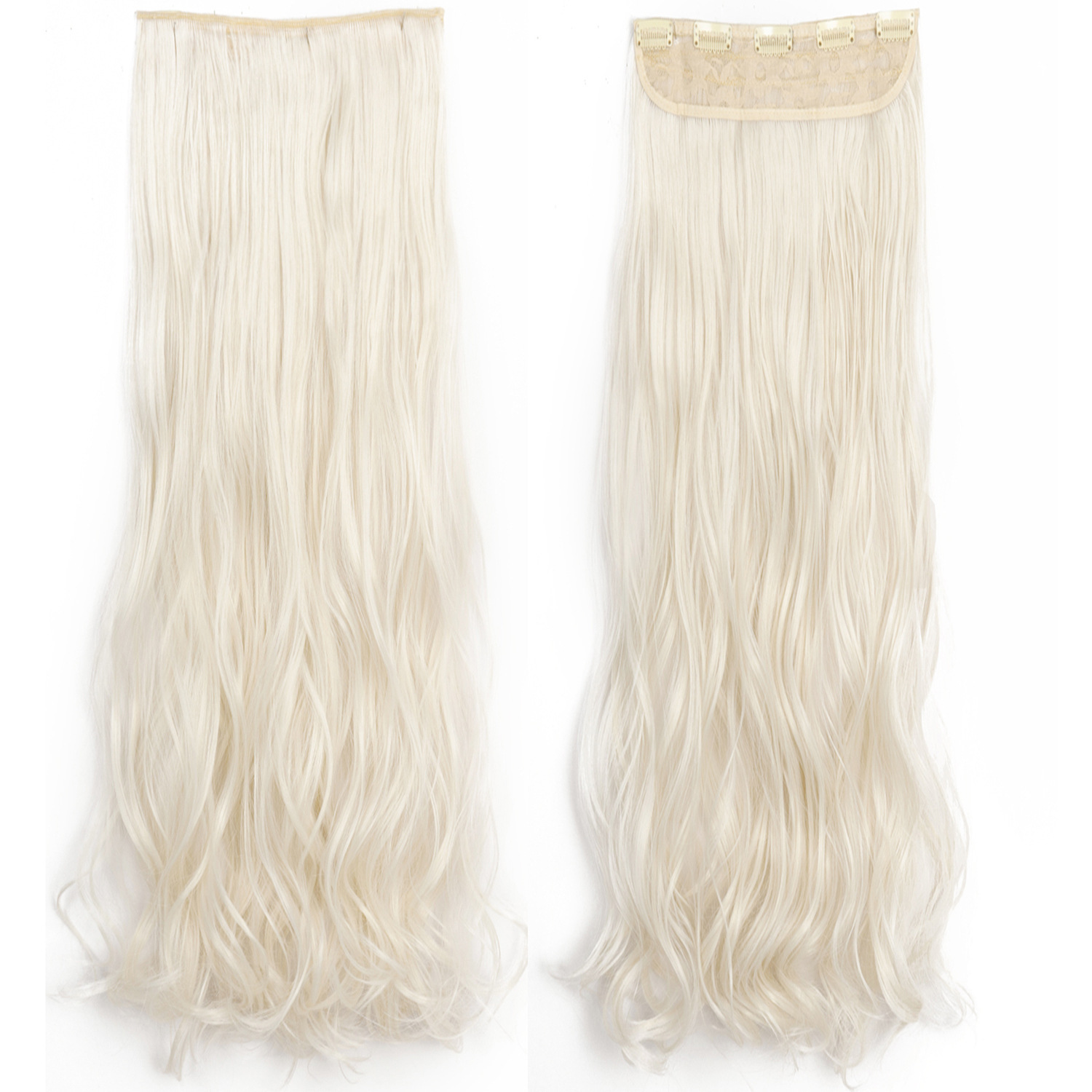 80 cm de extensión de pelo de peluca cinco tarjetas de una pieza de cabello de fibra química de cabello de alta temperatura cabello de cabello largo rizado