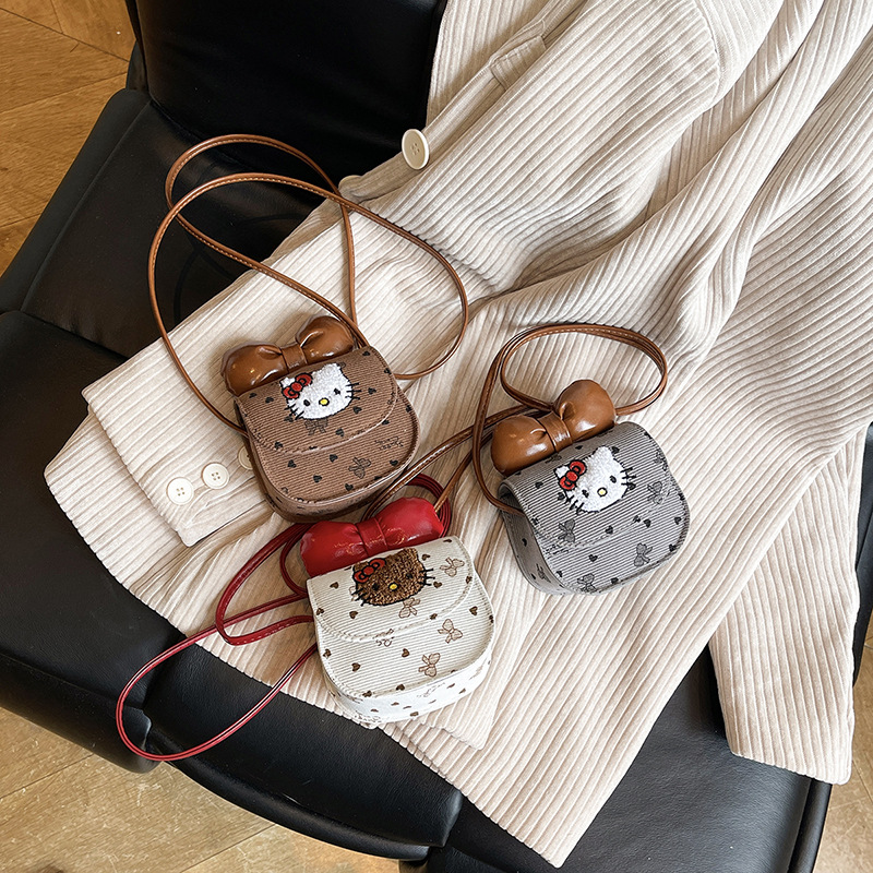 2025 New Cute Cat Shoulder Bag Internet Celebrity Cartoon Mini Crossbody Bag Wholesale Versatile Fashion Children's Bag