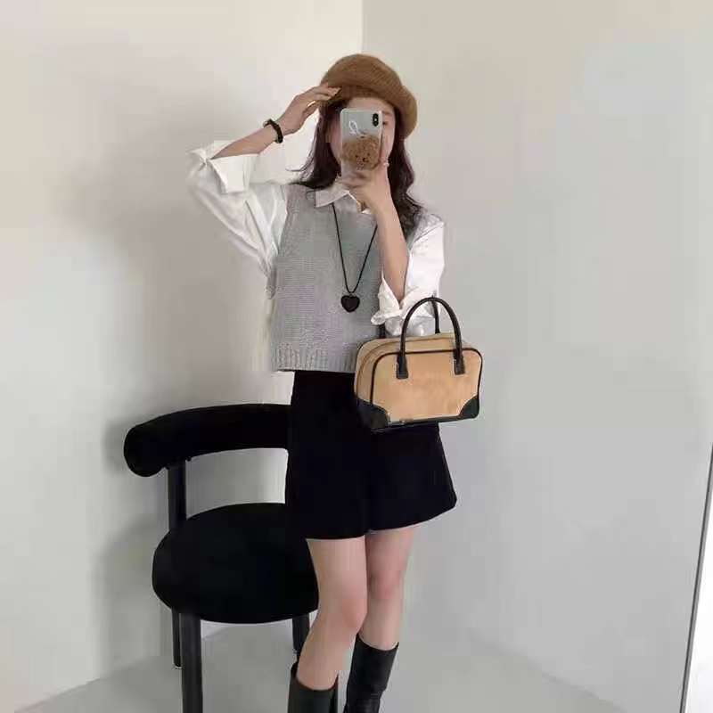 24 invierno Puyuan leche primavera y otoño lazos de arco chaleco de punto chaqueta de vestir