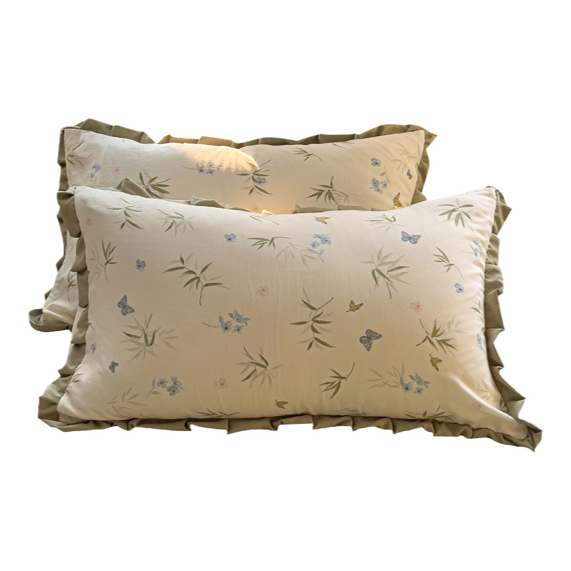 Un par de fundas de almohada de hilo de doble capa de punto 2025 nueva funda de forro 48x74cm hogar simple y doble 2