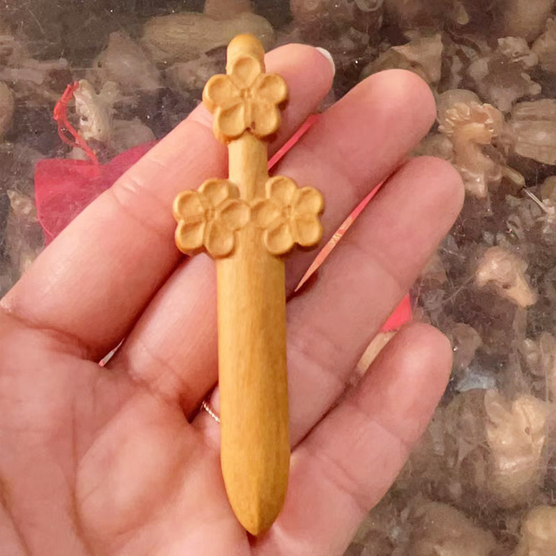 桃木剣原木手作り彫刻桃花剣祥雲剣携帯ストラップ子供トランペット桃木剣ストラップ|undefined