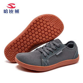 哈比熊宽头运动鞋男鞋跨境宽楦新款休闲软底外贸跨境barefoot鞋