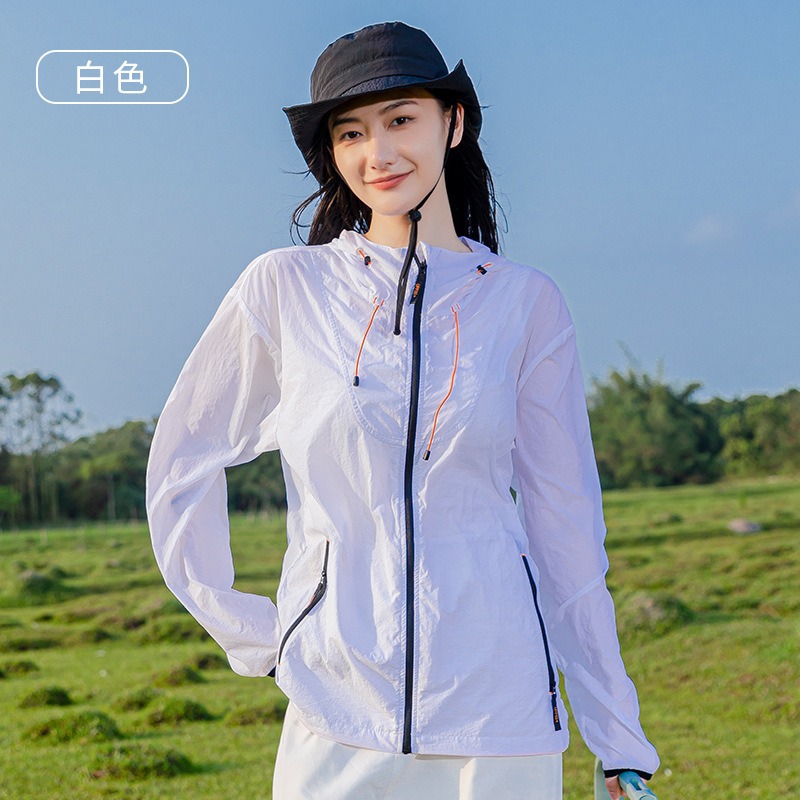 New Summer Outdoor Sun Protection Clothing, Ice Silk Breathable, Light and Cool, Anti-Uv Sun Protection Jacket for Women, Sun Protection Hooded Jacket