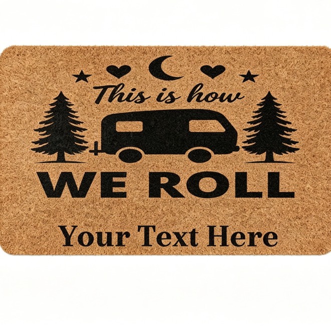 Cross-Border Rv Door Mat, Faux Coconut Palm Carpet, Entryway Dirt-Resistant Mat, Non-Slip, Easy to Maintain, Label and Shipping Available