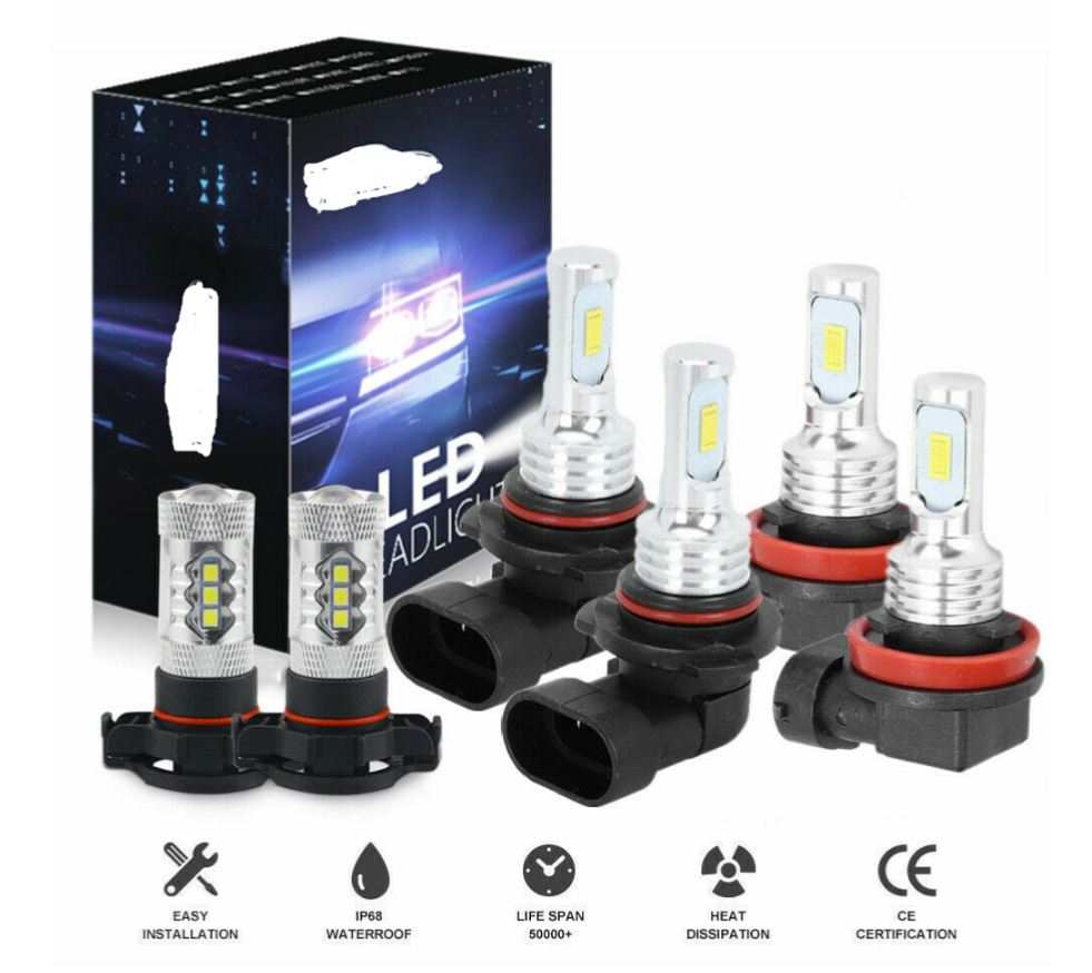 Para Chevrolet Silverado9005 + H11 + H16 8000K faro LED + conjunto de lámpara de niebla