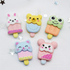 Cream fashionable cartoon epoxy resin with accessories, phone case, hair accessory, handmade, with little bears, panda, cat