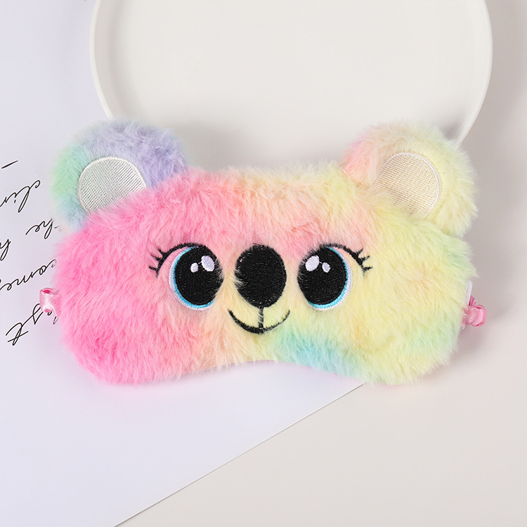 Fábrica al por mayor de felpa máscara de ojo de dibujos animados de santa claus alce sombreado máscara de ojo zorro animal bolsa de hielo transpirable