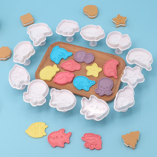  Sea Animal Series Cookie Mold DIY Baking Set Kitchen Household Creative Cake Mold Frosting