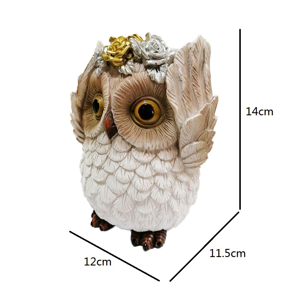  Courtyard Owl Ornaments Garden Resin Small Animals Three Birds Business Gifts